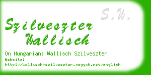 szilveszter wallisch business card